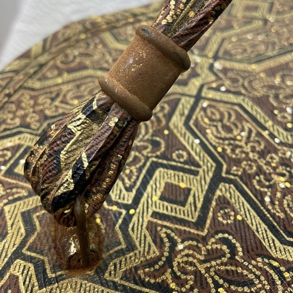 Vintage Hat Wig Carrier Travel Luggage With Handle Geometric Fleur Di Lis main image 5